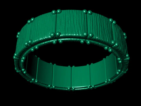 Classic Shield Textured Ring Band 3D Print Model