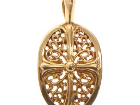 Cross Heart Royal Gold Necklace Pendant Modelo de impresión 3D