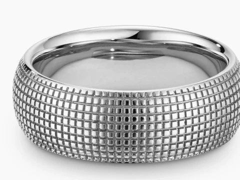 Gents Dotted Pattern Ring 3D Print Model