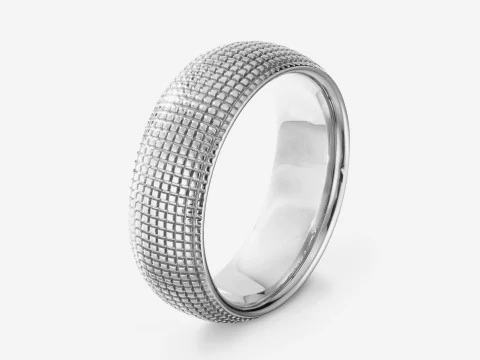 Gents Dotted Pattern Ring 3D Print Model