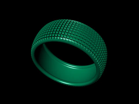 Gents Dotted Pattern Ring 3D Print Model