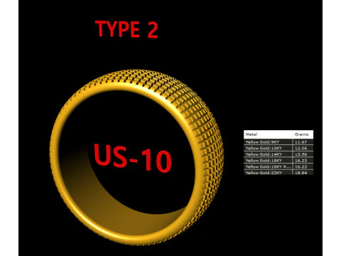 Gents Dotted Pattern Ring 3D Print Model