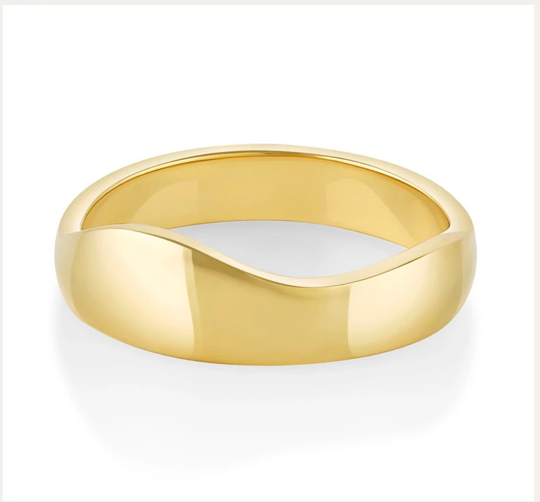Plain Gold water Wave Ring 3D Print Model .c4d .max .obj .3ds .fbx .stl .blend 