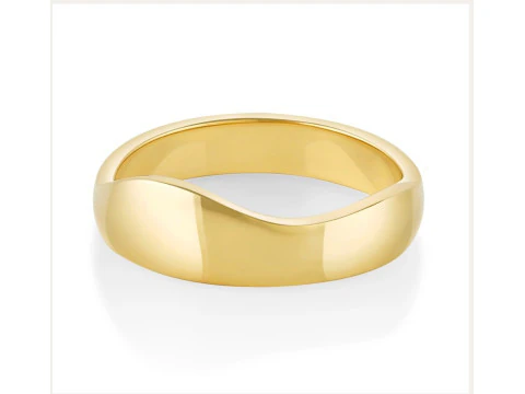 Anel de onda de &aacute;gua em ouro liso Modelo de Impressão 3D