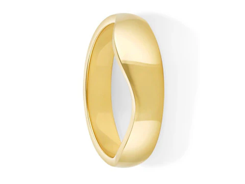 Plain Gold water Wave Ring 3D Print Model