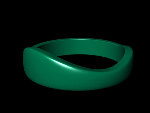 Plain Gold water Wave Ring 3D Print Model
