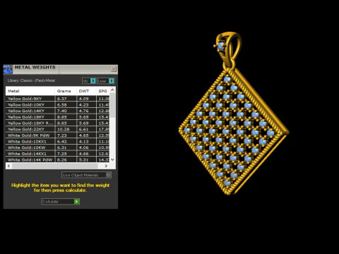 Square Mesh Pattern Diamond Pendant 3D Print Model