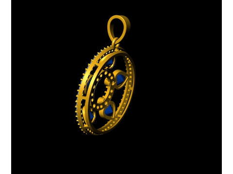 Round Floral Heart Pendant 3Dプリントモデル