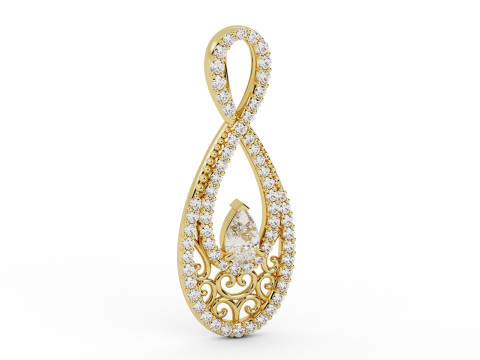 Infinity Teardrop Diamond Pendant 3Dプリントモデル