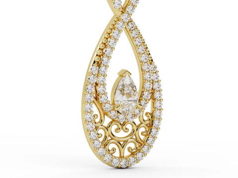Infinity Teardrop Diamond Pendant 3D Print Model