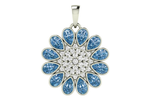 Blossom Diamond Flower Pendant Modèles 3D en vedette