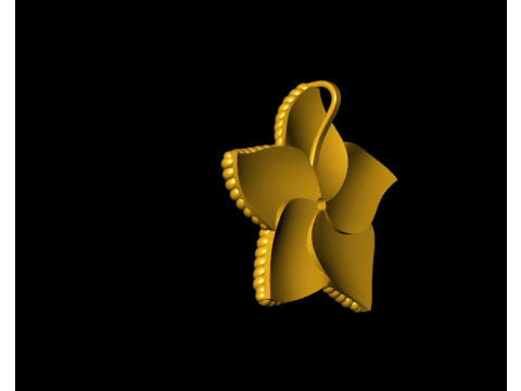 Star Flower Diamond Pendant 3D Print Model