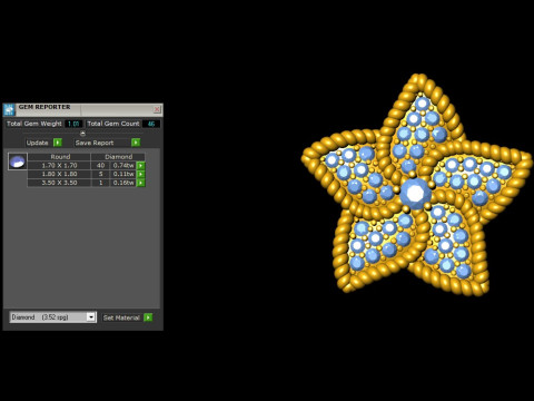Star Flower Diamond Pendant 3Dプリントモデル
