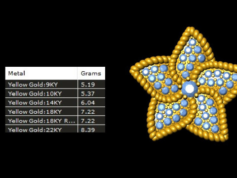 Star Flower Diamond Pendant 3Dプリントモデル