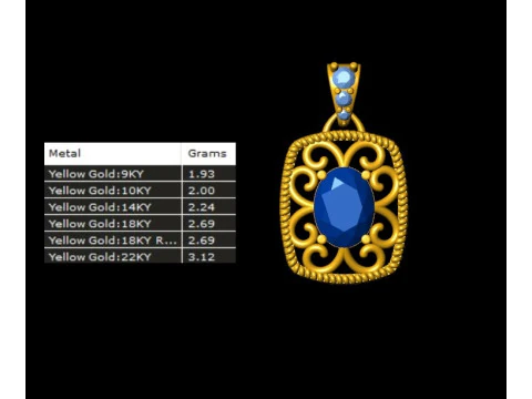 Filigree Diamond Pendant 3D Print Model