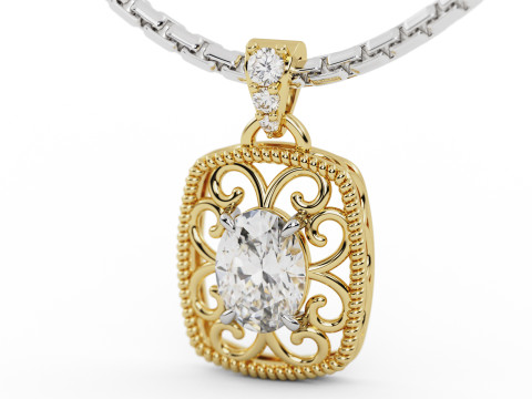 Filigree Diamond Pendant Modèles 3D en vedette