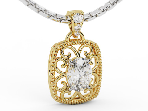 Filigree Diamond Pendant Modelo de Impressão 3D