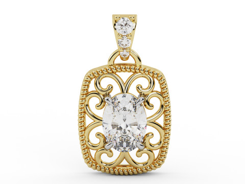 Filigree Diamond Pendant Modelo de Impressão 3D