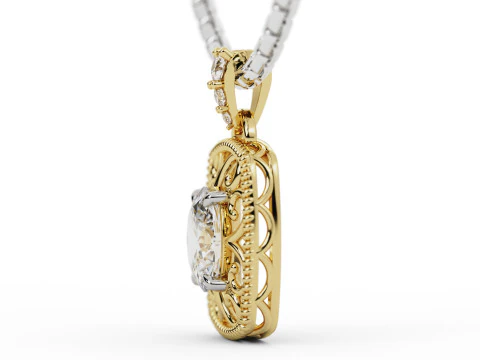 Filigree Diamond Pendant 3D Print Model