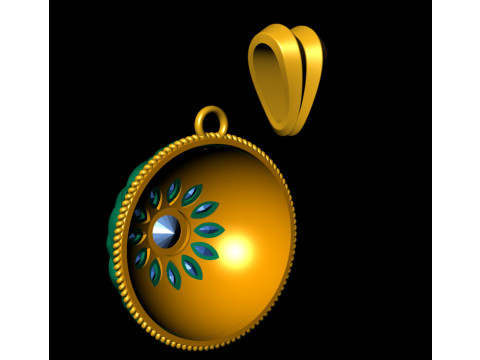 Dome Flower Diamond Mesh Pendant 3D Print Model
