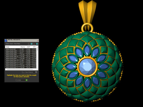 Dome Flower Diamond Mesh Pendant 3D Print Model