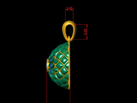 Dome Flower Diamond Mesh Pendant 3D Print Model
