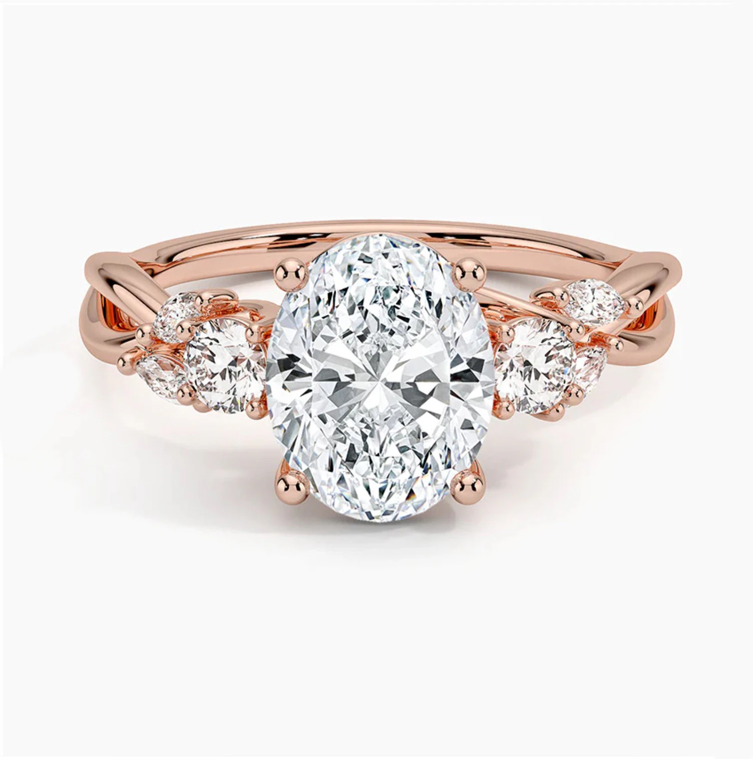 Willow 3 stone diamond engagement ring 3D Print Model .c4d .max .obj .3ds .fbx .stl .blend 