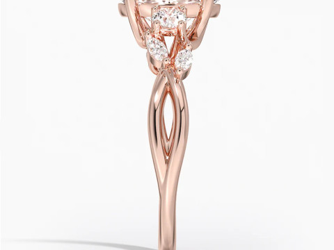 Willow 3 stone diamond engagement ring 3Dプリントモデル