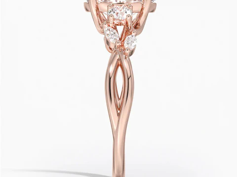 Willow 3 stone diamond engagement ring 3D Print Model