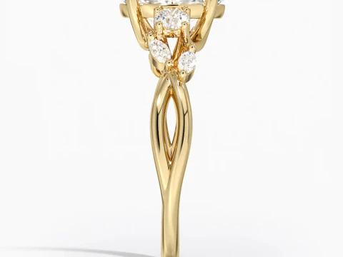 Willow 3 stone diamond engagement ring 3D Print Model