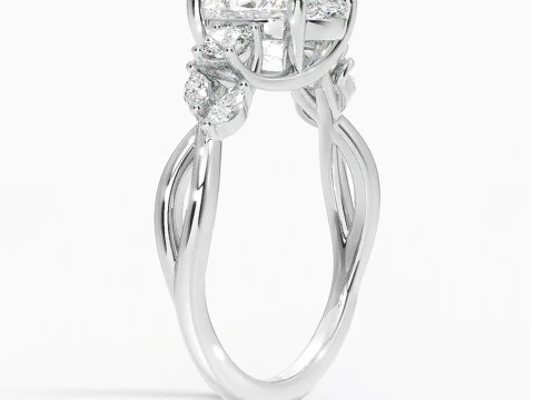 Willow 3 stone diamond engagement ring 3D Print Model