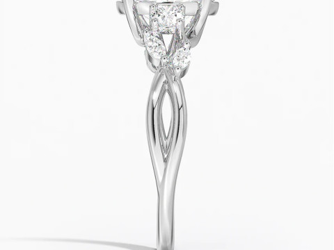 Willow 3 stone diamond engagement ring 3Dプリントモデル