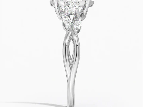 Willow 3 stone diamond engagement ring 3D Print Model
