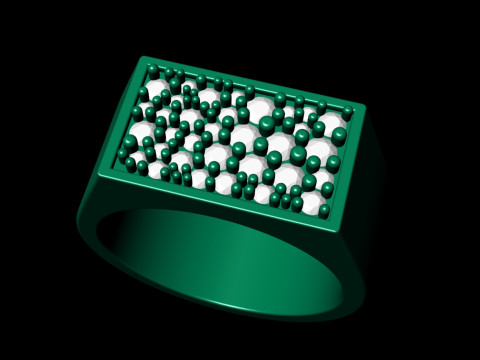 Mosaic Diamond setting Ring Band 3D प्रिंट मॉडल