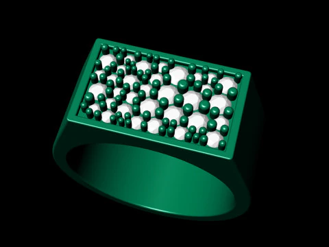 Mosaic Diamond setting Ring Band 3D Print Model