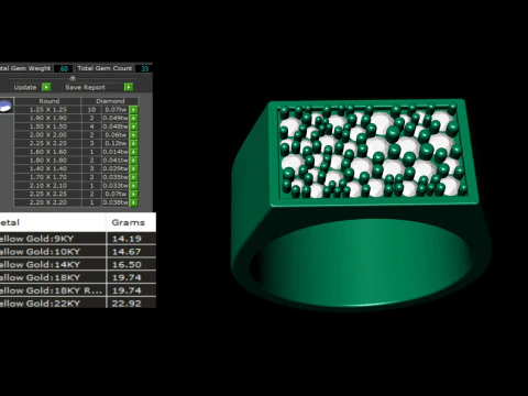 Mosaic Diamond setting Ring Band 3D Print Model