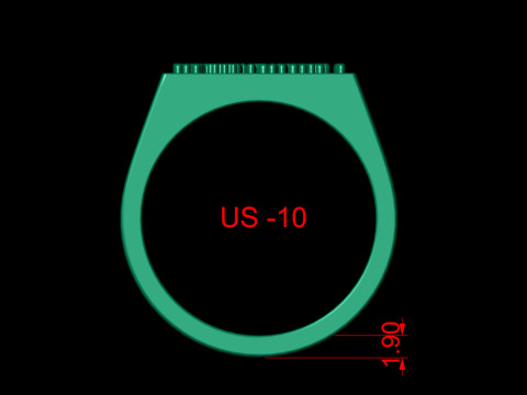Mosaic Diamond setting Ring Band 3D प्रिंट मॉडल