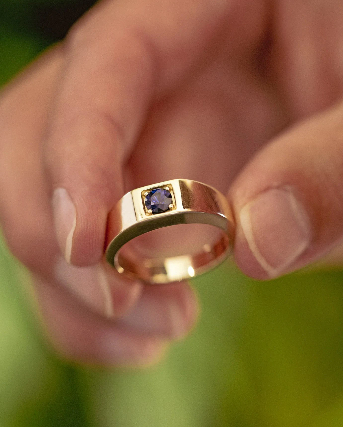 Gents Blue Sapphire Ring 3D Print Model .c4d .max .obj .3ds .fbx .stl .blend 
