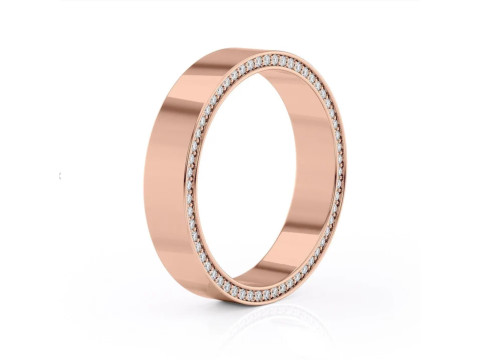 High polished flat band with side diamonds 6mm Model Cetak 3D