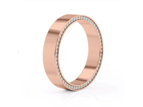 High polished flat band with side diamonds 6mm 3D Print Model