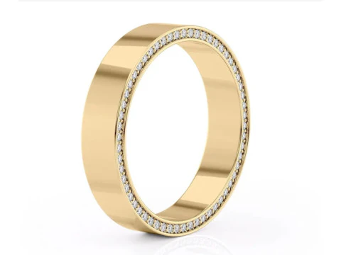 High polished flat band with side diamonds 6mm 3D Print Model