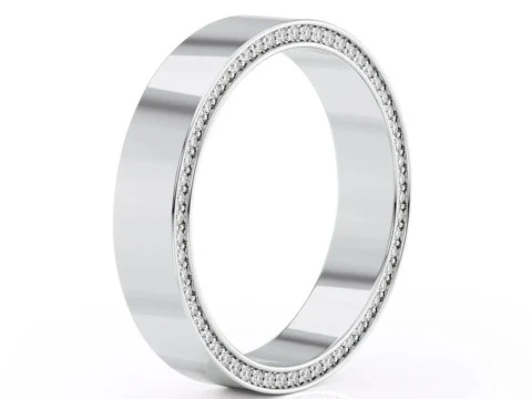 High polished flat band with side diamonds 6mm 3D Print Model