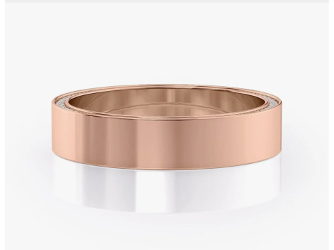 High polished flat band with side diamonds 6mm Model Cetak 3D