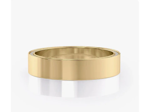 High polished flat band with side diamonds 6mm 3D Print Model