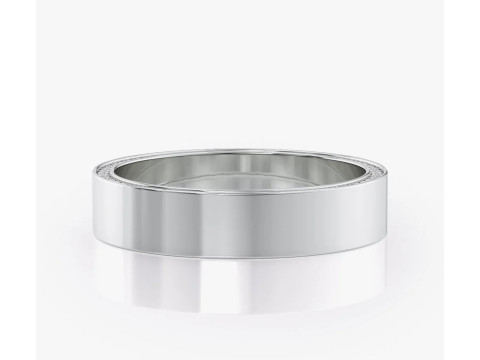 High polished flat band with side diamonds 6mm Model Cetak 3D