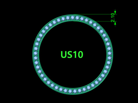 High polished flat band with side diamonds 6mm Model Cetak 3D