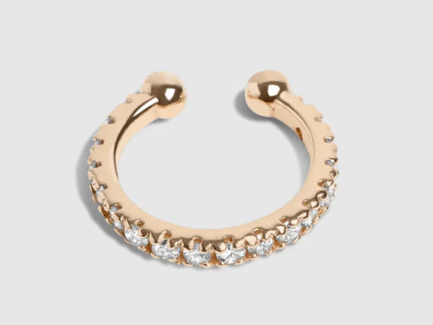 Mini Ear Cuff with Diamonds 3D Print Model