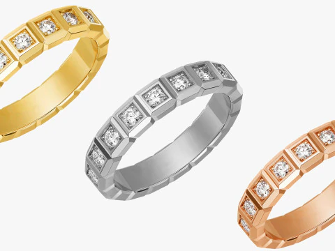 Anel de banda Diamond ICE Cube Modelo de Impressão 3D