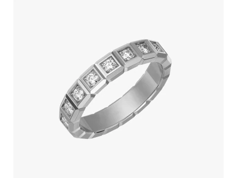 Diamond ICE Cube Band Ring 3D Print Model
