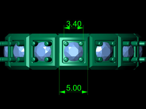 Diamond ICE Cube Band Ring 3Dプリントモデル